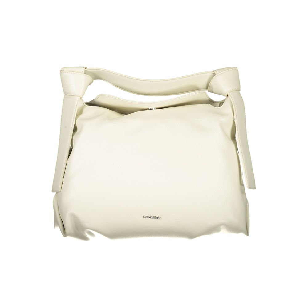 Bolso de mano de poliéster beige de Calvin Klein