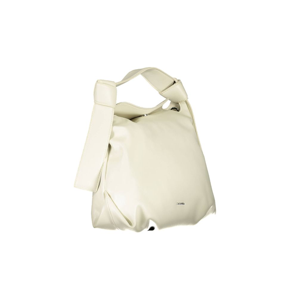 Bolso de mano de poliéster beige de Calvin Klein