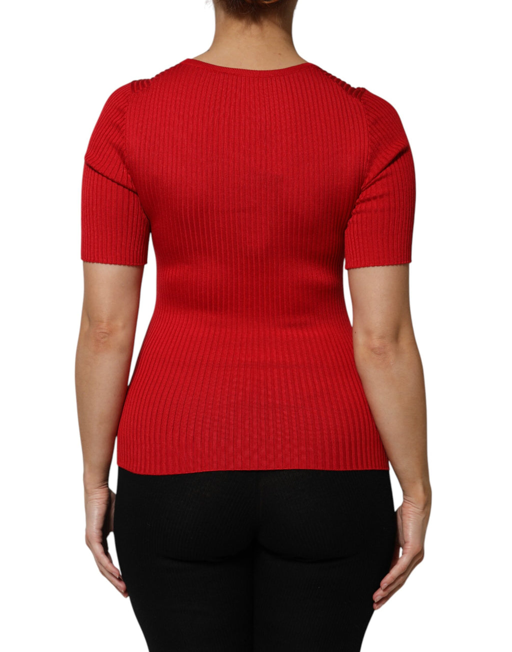 Top tipo jersey rojo de manga corta y cuello redondo de Dolce &amp; Gabbana