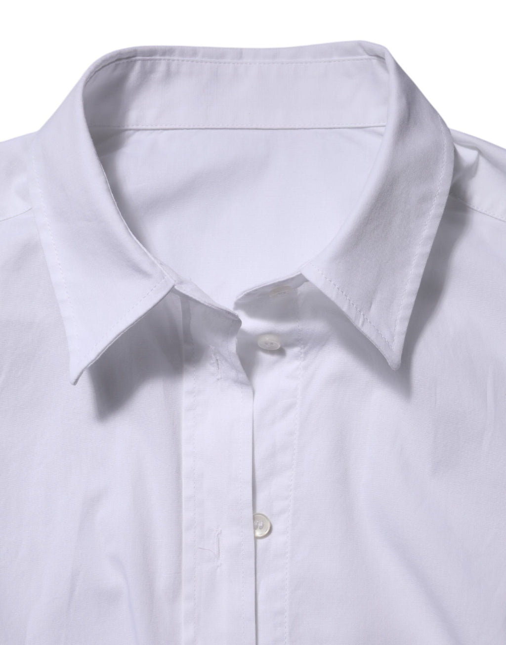 Camisa de manga larga con cuello de algodón blanco de Dolce &amp; Gabbana