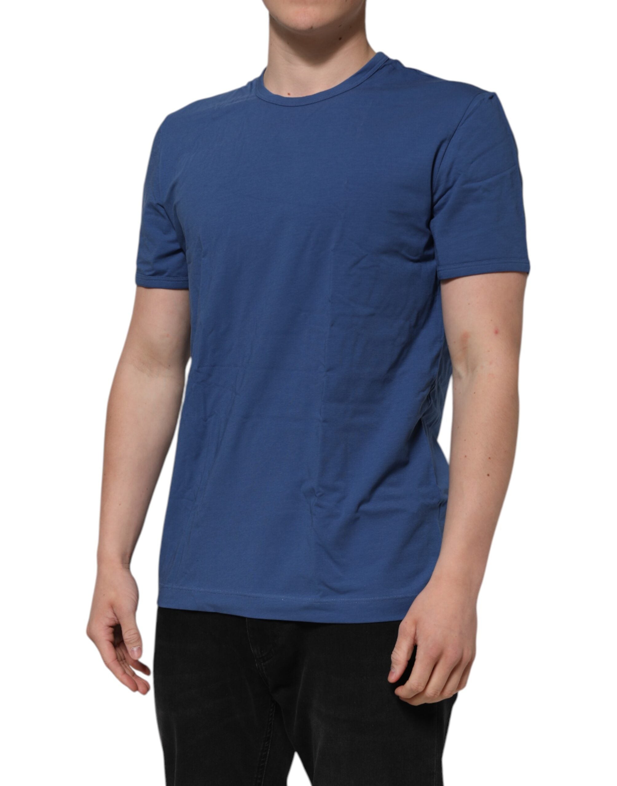 Camiseta interior de cuello redondo de algodón azul para hombre de Dolce &amp; Gabbana