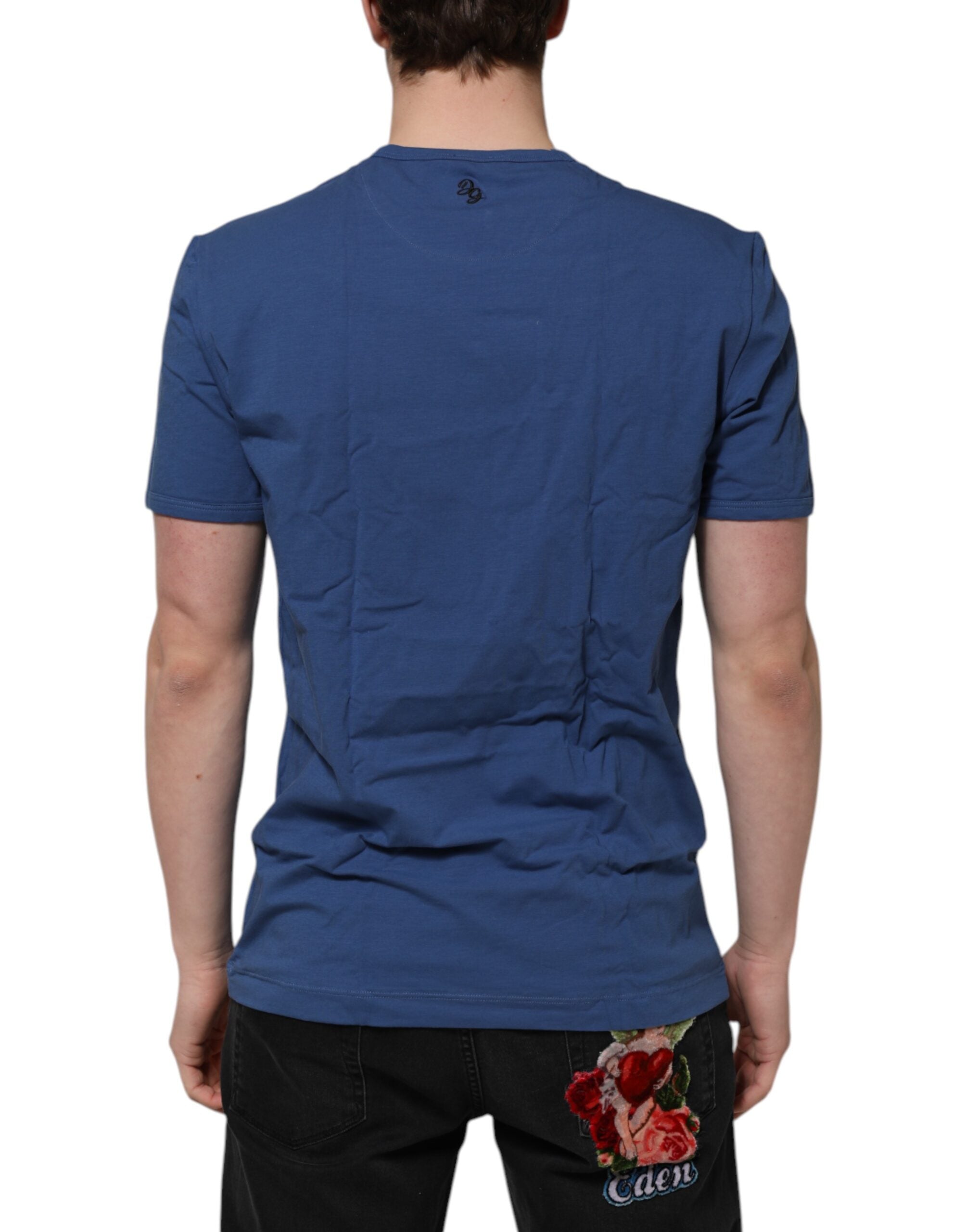 Camiseta interior de cuello redondo de algodón azul para hombre de Dolce &amp; Gabbana