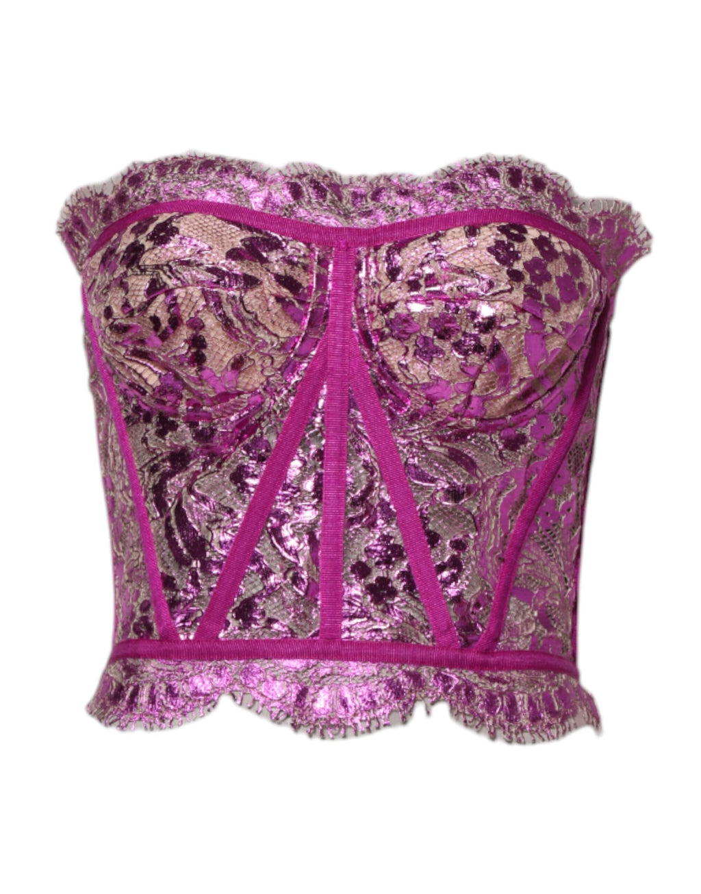 Blusa con corsé sin mangas y bustier rosa de Dolce &amp; Gabbana