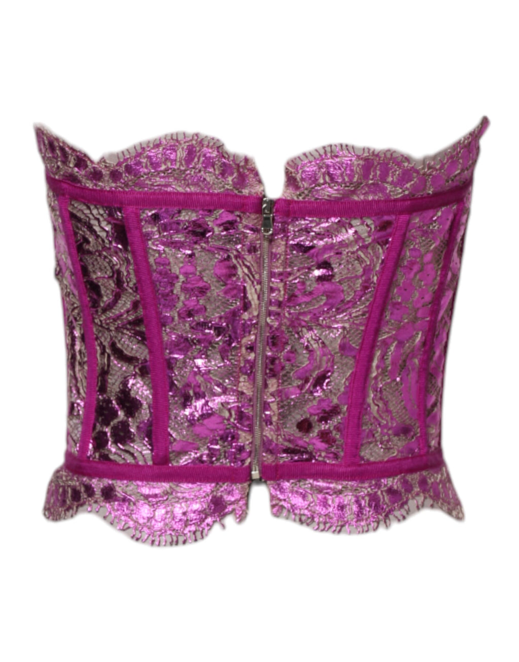 Blusa con corsé sin mangas y bustier rosa de Dolce &amp; Gabbana