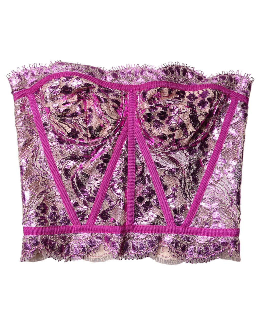 Blusa con corsé sin mangas y bustier rosa de Dolce &amp; Gabbana
