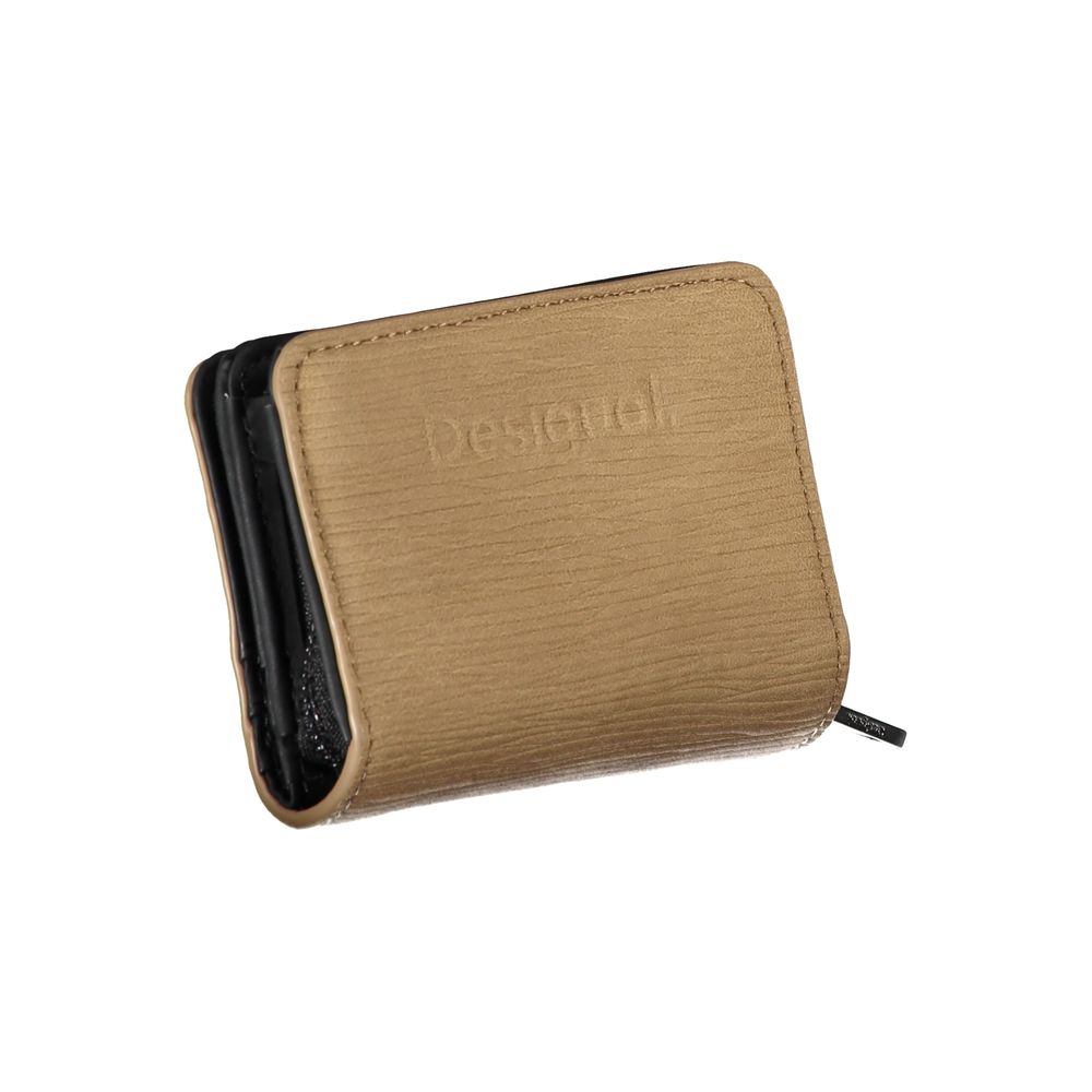 Cartera de polietileno marrón Desigual