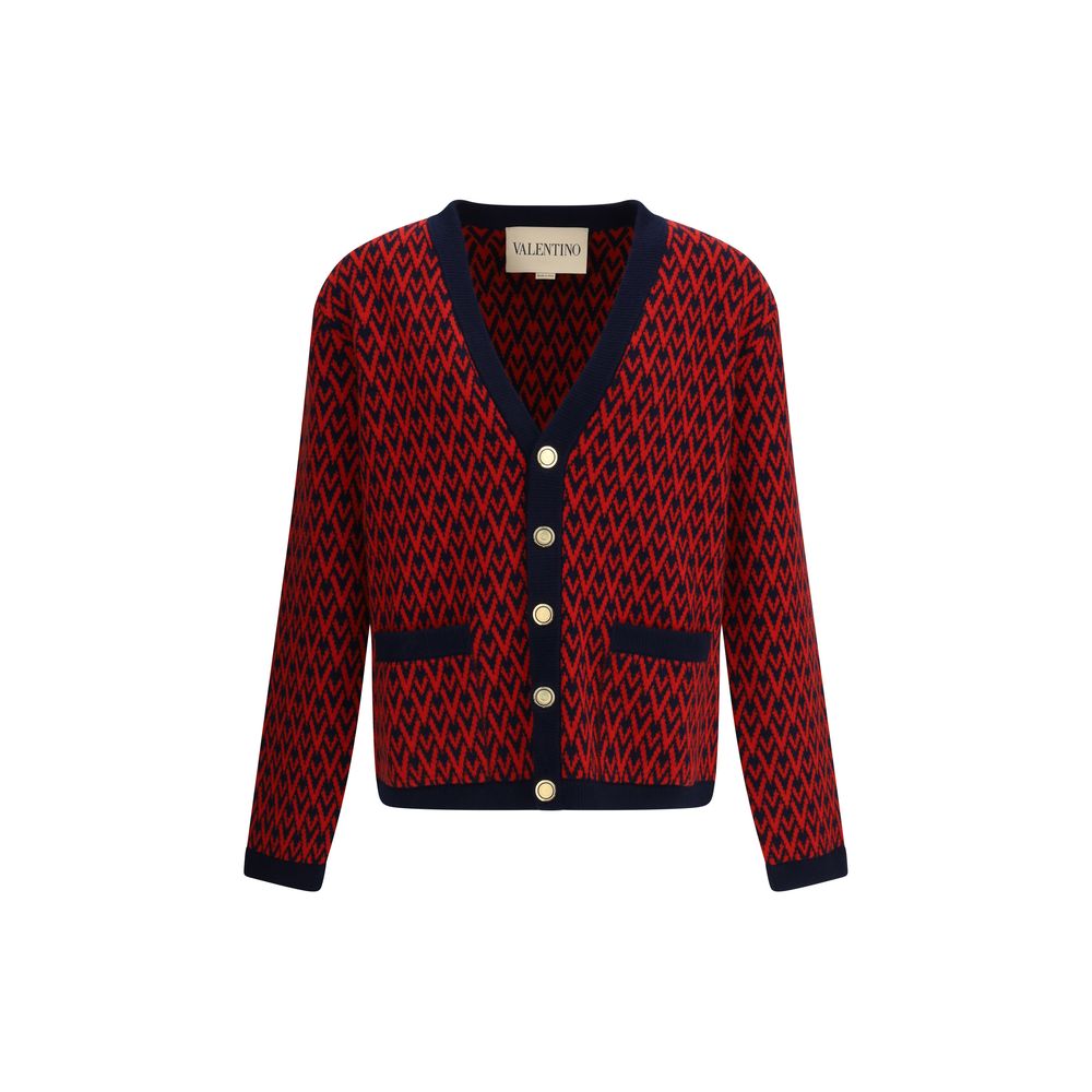 Valentino Multicolor Fleece Wool Cardigan