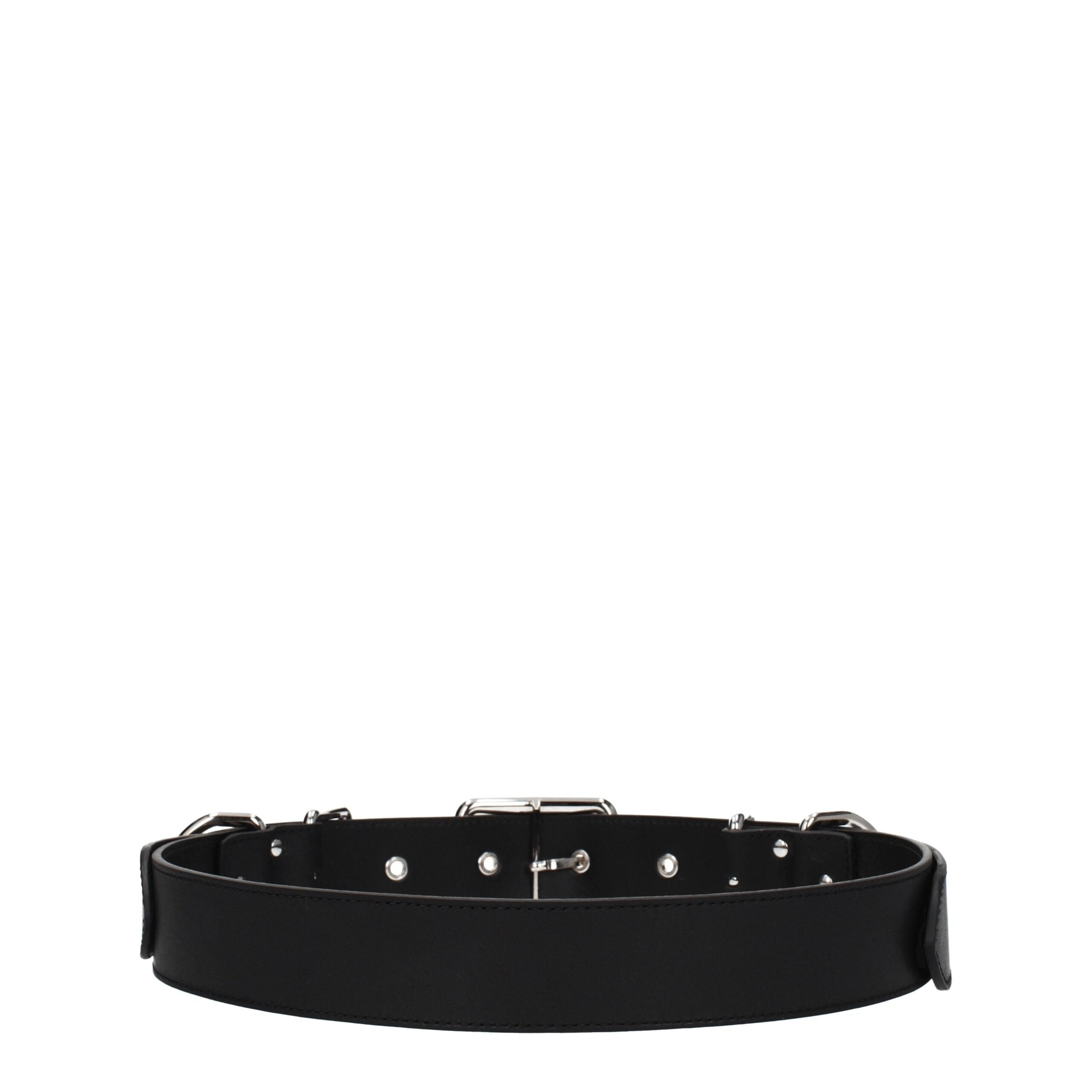 Moschino Black Leather Belt