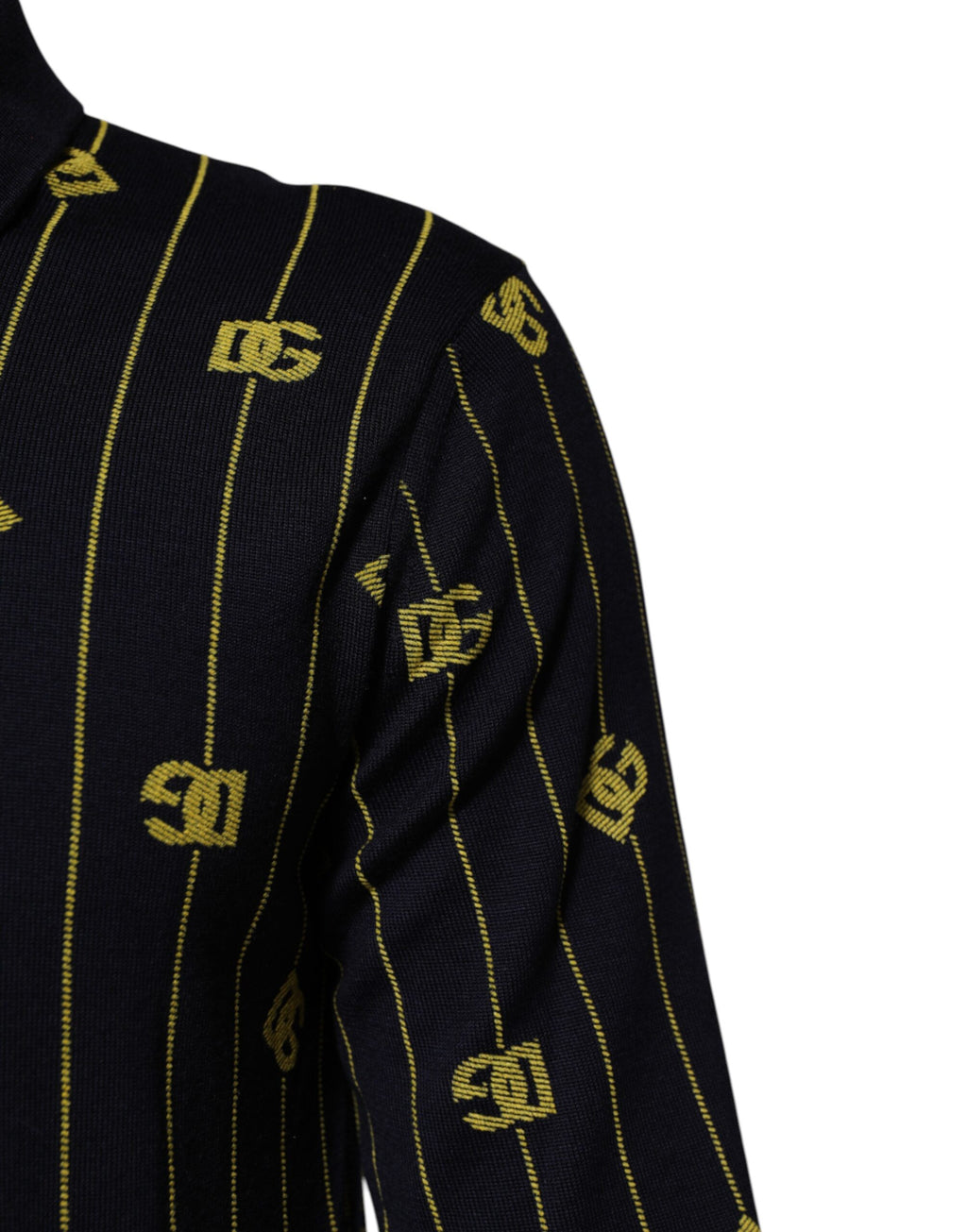 Polo de punto en jacquard con logotipo negro de Dolce &amp; Gabbana
