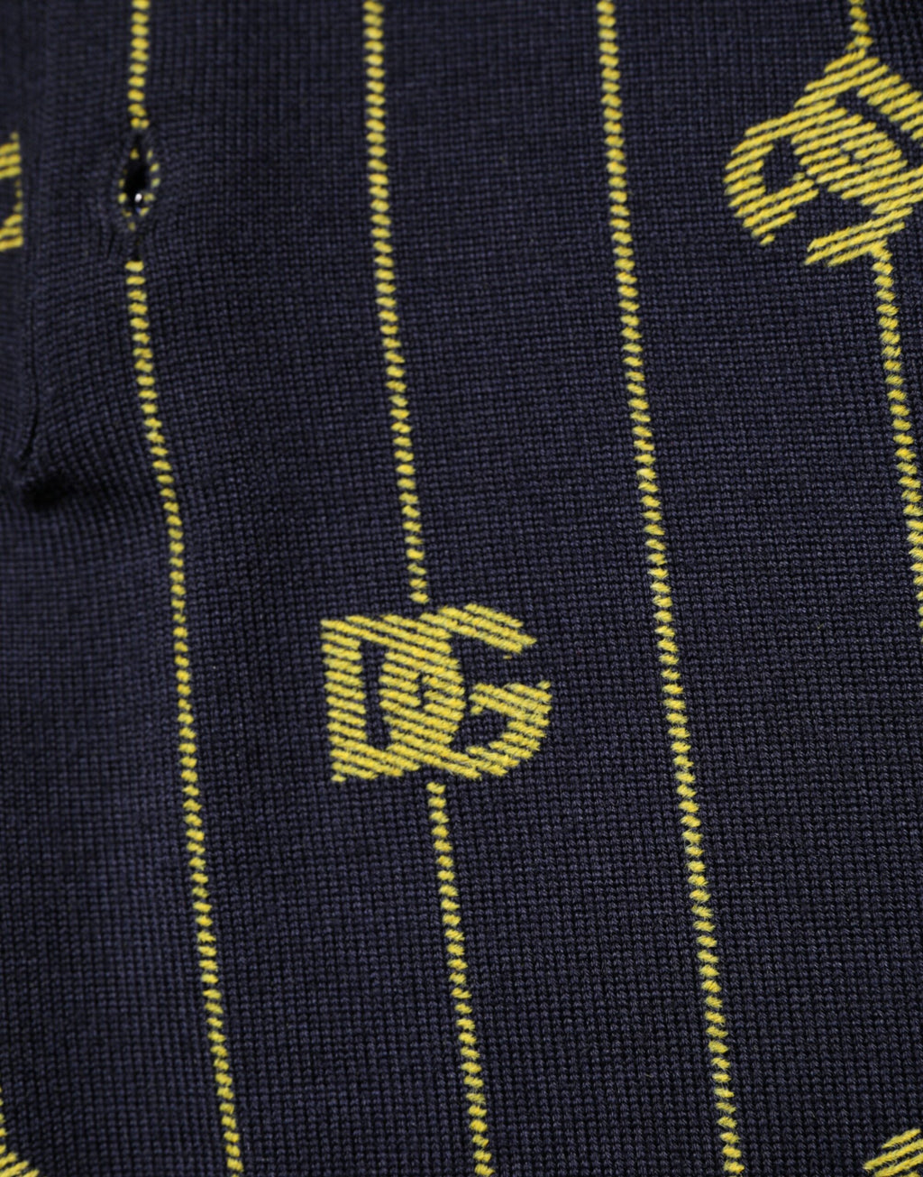 Polo de punto en jacquard con logotipo negro de Dolce &amp; Gabbana