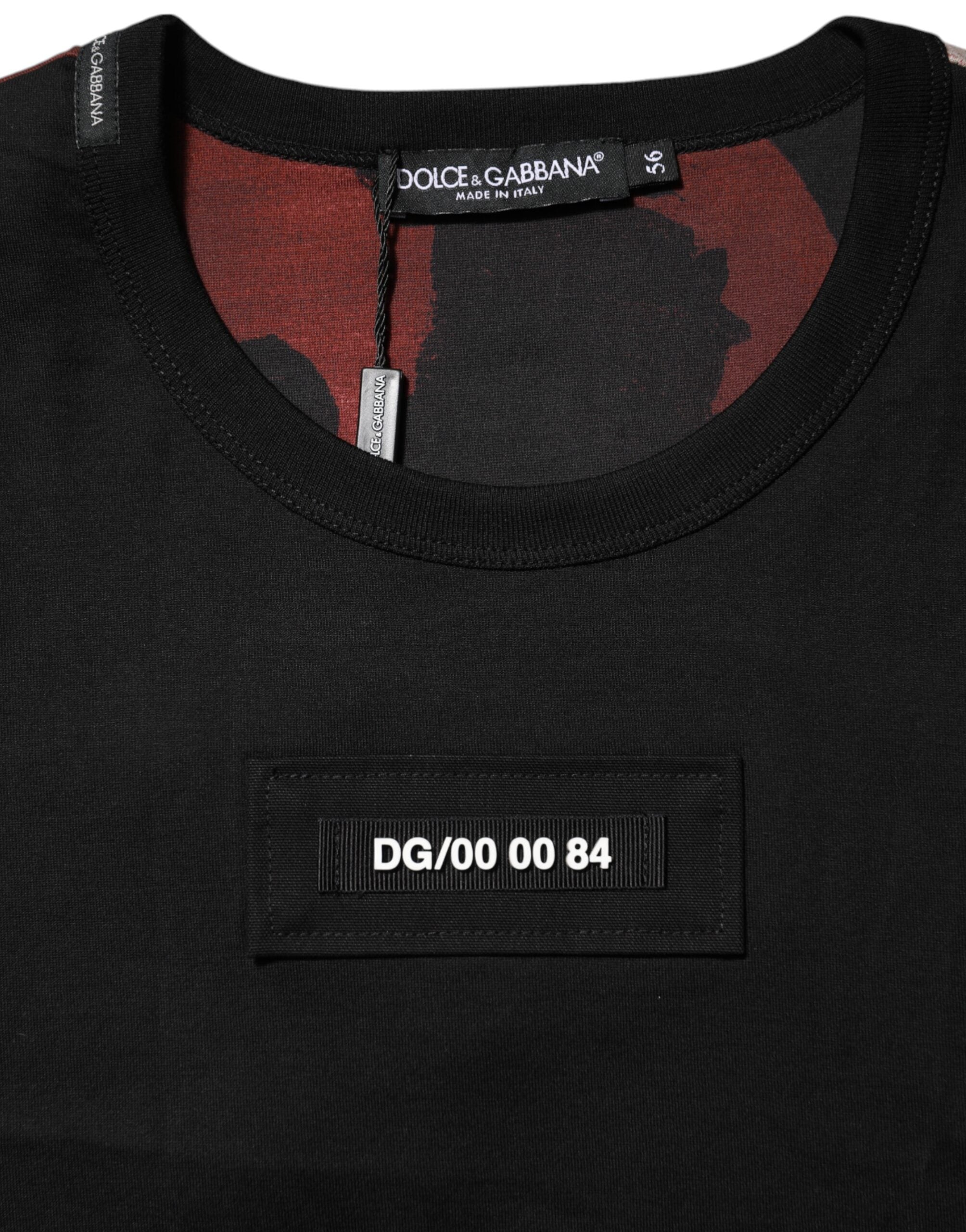 Camiseta de cuello redondo con estampado de camuflaje multicolor de Dolce &amp; Gabbana