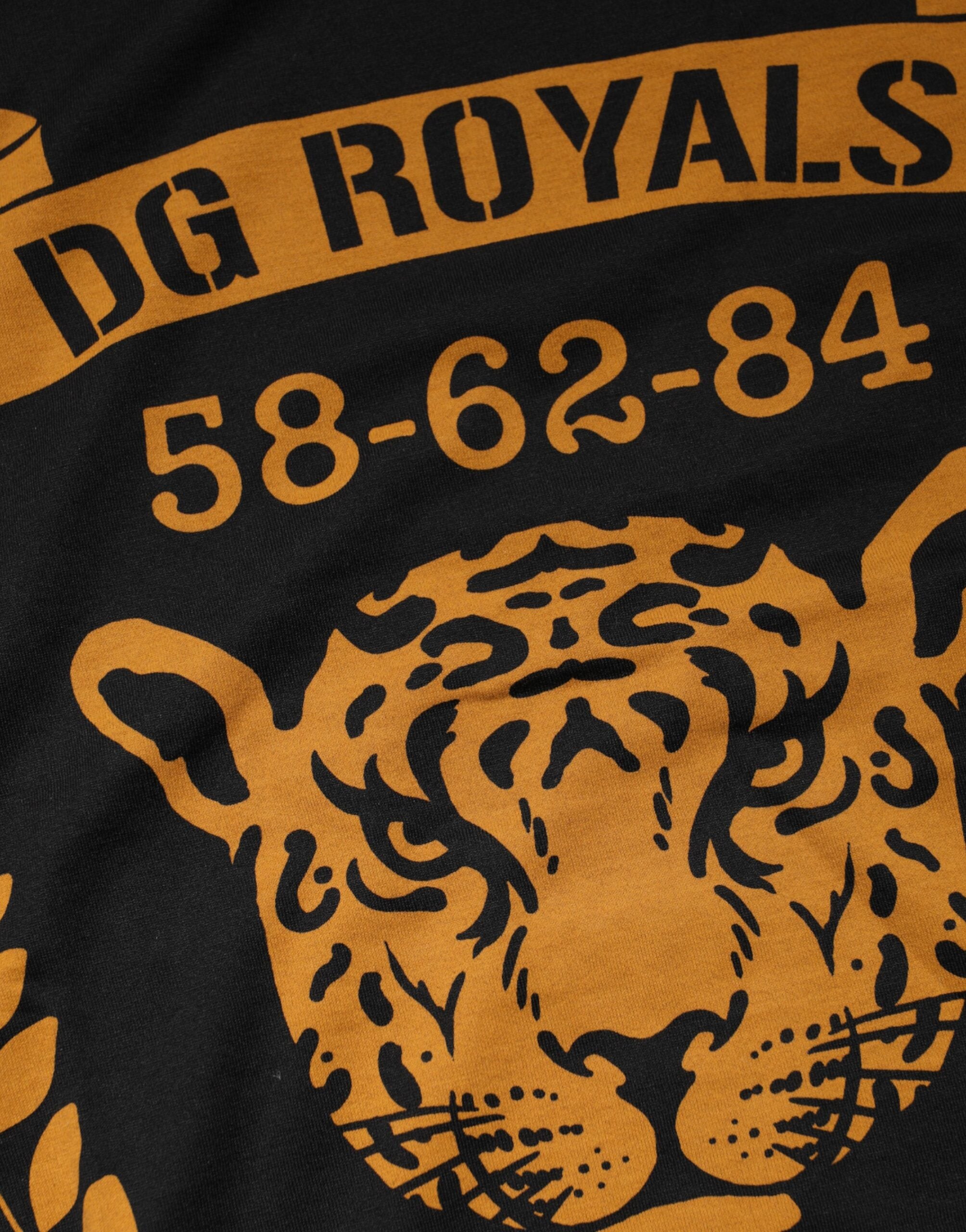 Camiseta de cuello redondo de algodón DG Royals negra de Dolce &amp; Gabbana