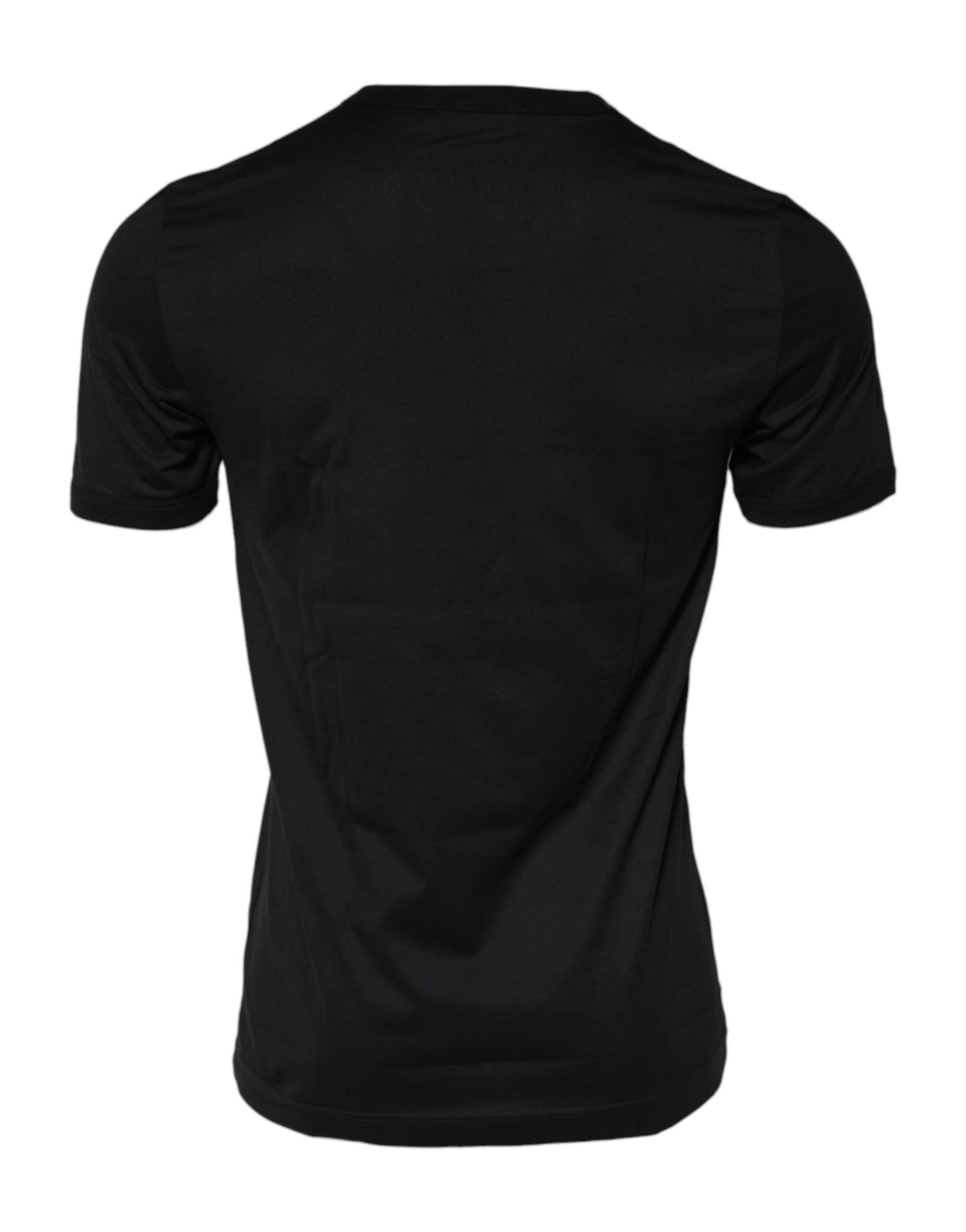 Camiseta negra de algodón con cuello redondo Sacred Heart de Dolce &amp; Gabbana
