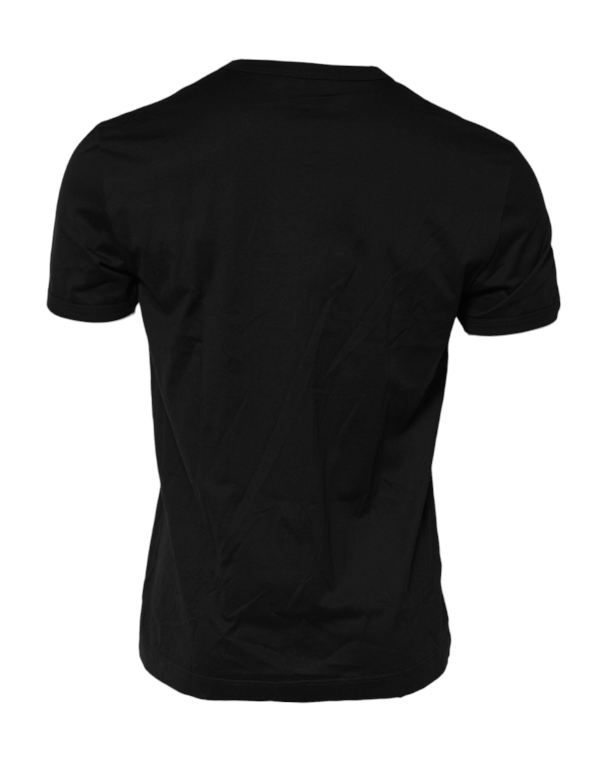 Camiseta de cuello redondo de algodón DG King Crown negra de Dolce &amp; Gabbana