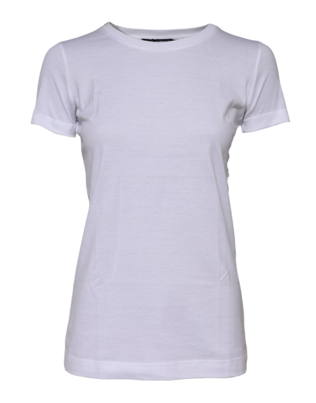 Camiseta blanca de algodón con cuello redondo y manga corta de Dolce &amp; Gabbana