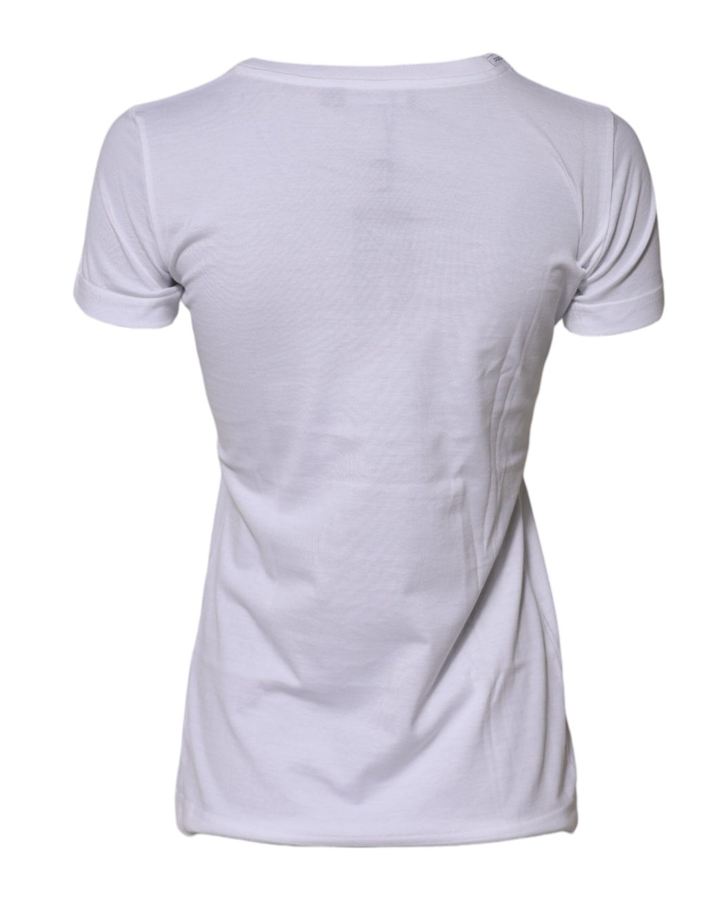 Camiseta blanca de algodón con cuello redondo y manga corta de Dolce &amp; Gabbana