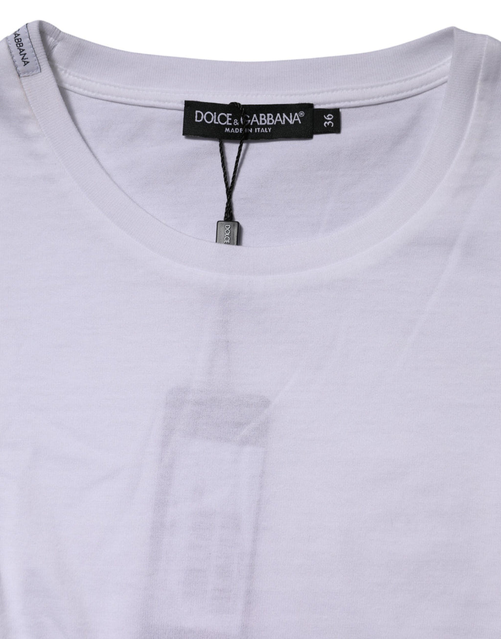Camiseta blanca de algodón con cuello redondo y manga corta de Dolce &amp; Gabbana