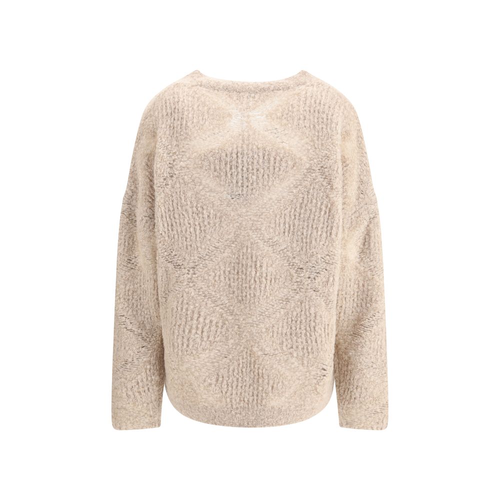Suéter de mezcla de cachemira y alpaca con cuello en V de Giorgio Armani