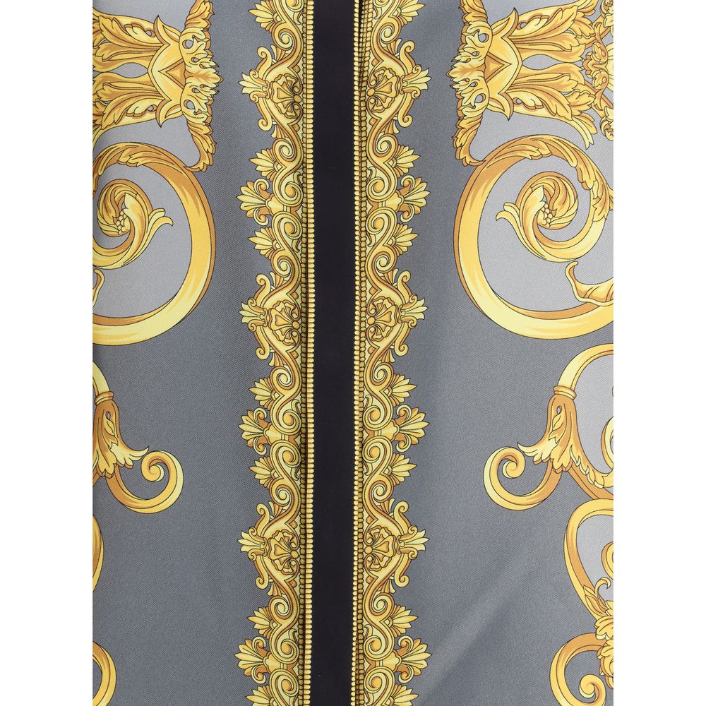 Camisa con fular de seda de guepardo de Versace