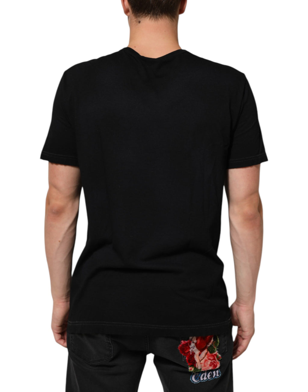 Dolce & Gabbana Black Musical Print Cotton Crew Neck T-shirt