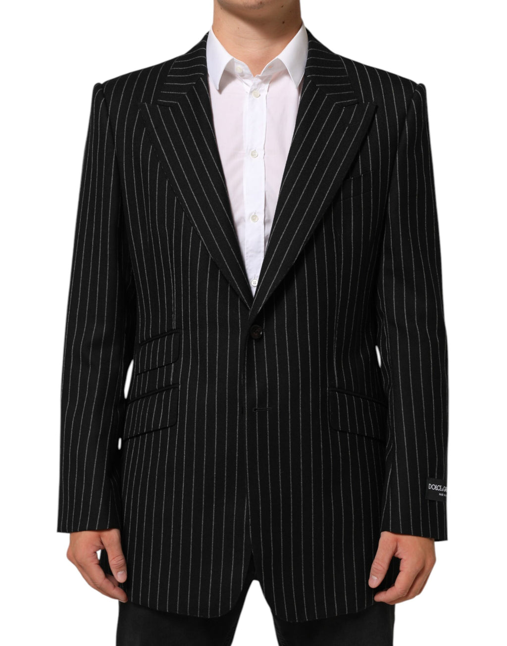 Dolce & Gabbana Black Stripes 2 Buttons Suit Jacket Blazer