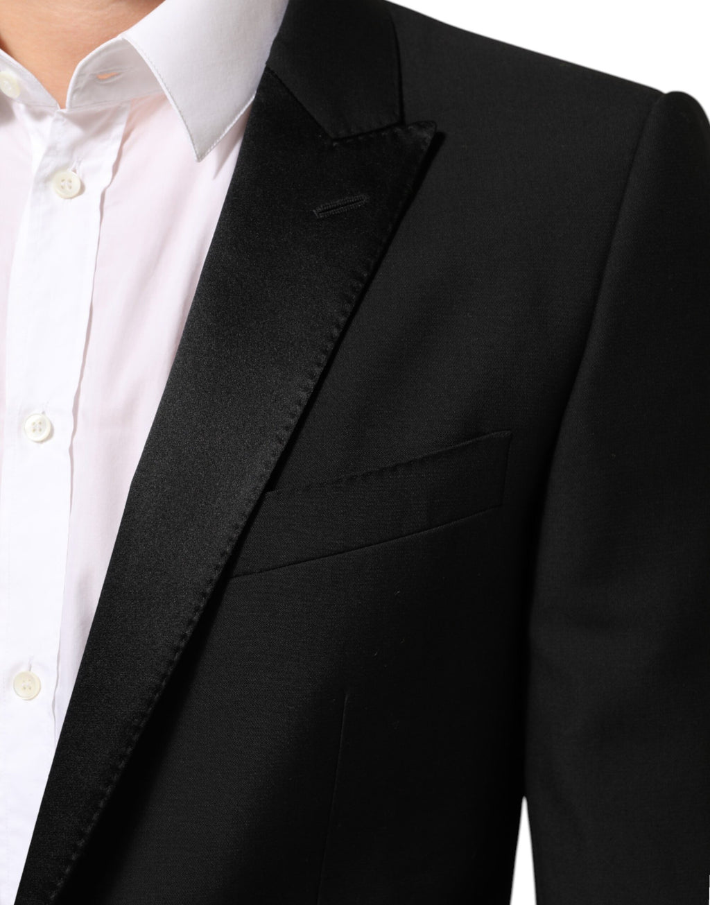Dolce & Gabbana Black Wool MARTINI 2 Button Men Suit Blazer