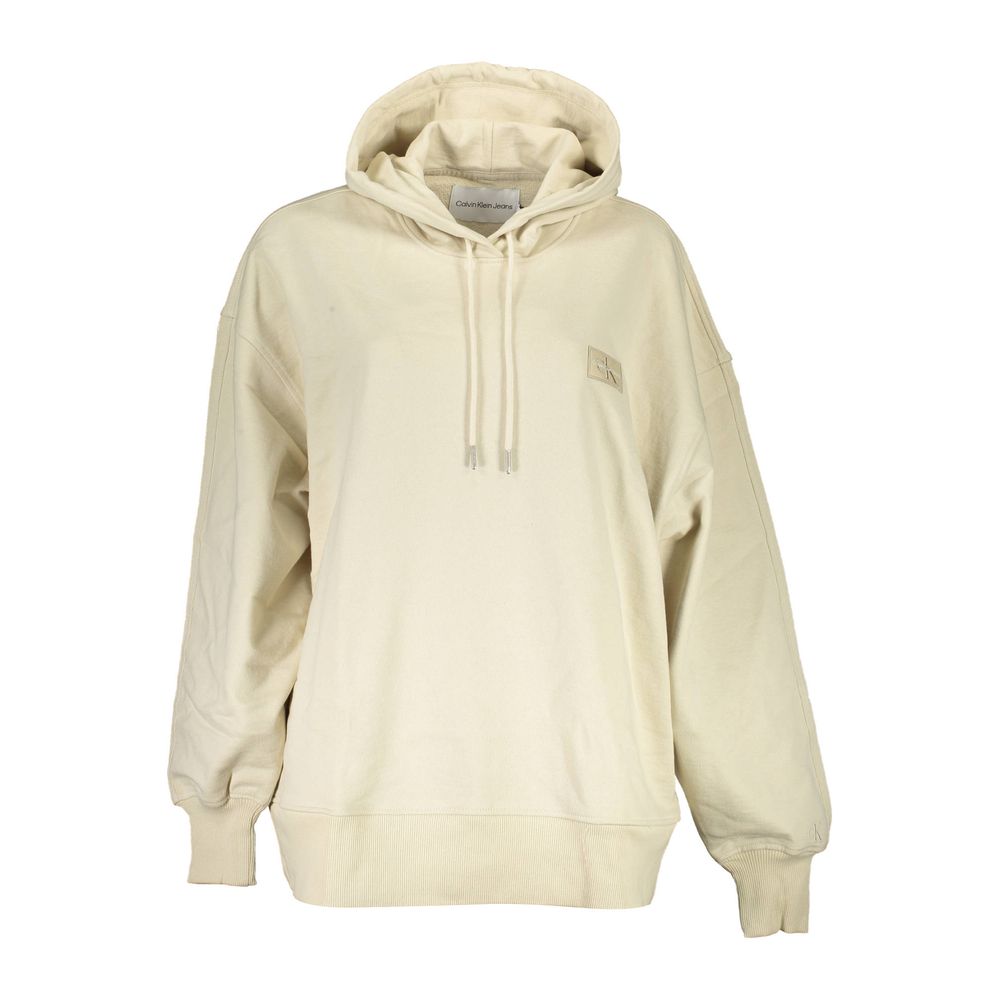 Calvin Klein Beige Recycled Cotton Women Hoodie
