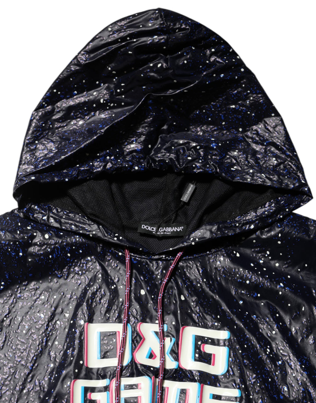 Dolce & Gabbana Blue D&G Game Hooded Men Sweatshirt Sweater