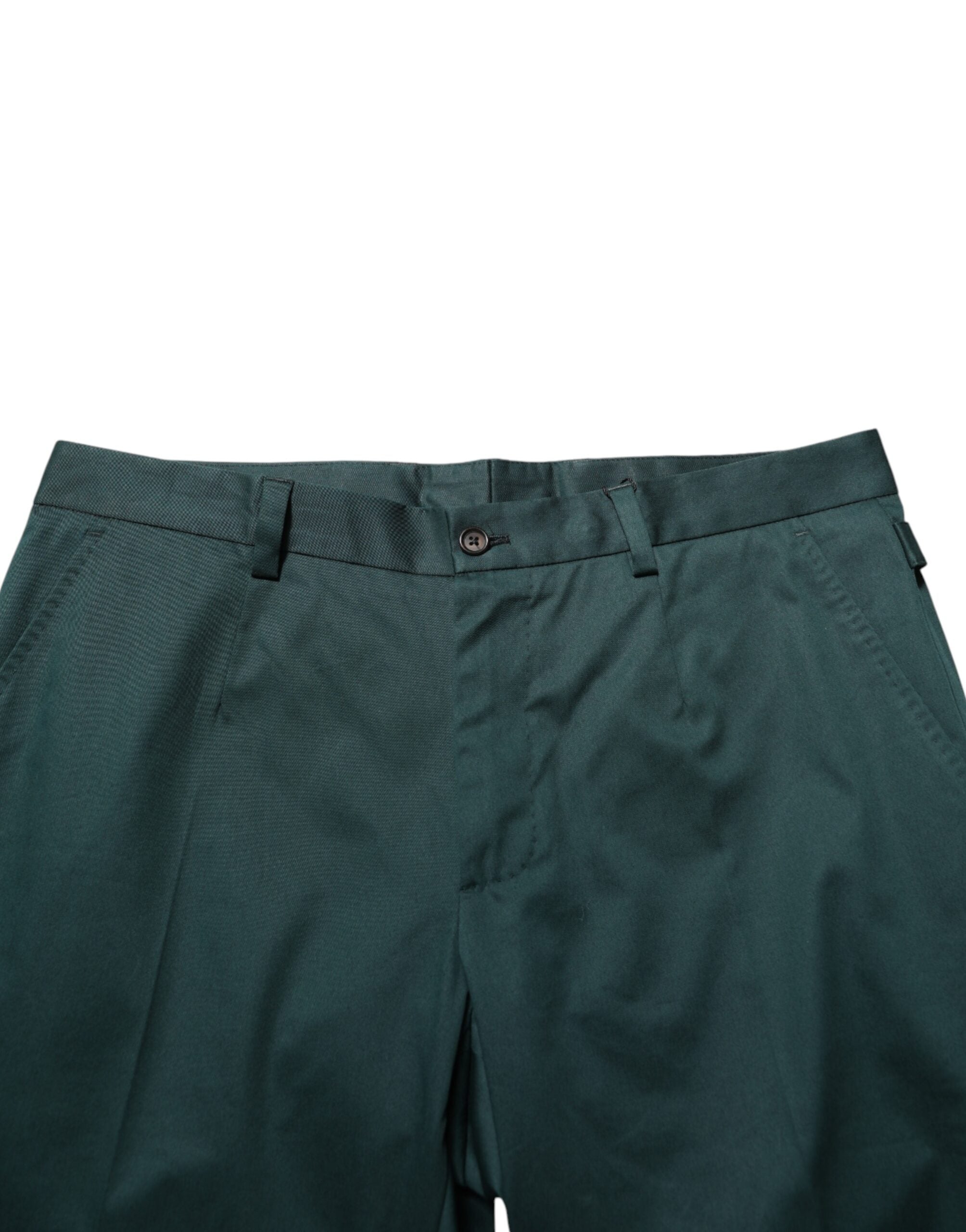 Dolce & Gabbana Green Cotton Formal Dress Men Trouser Pants