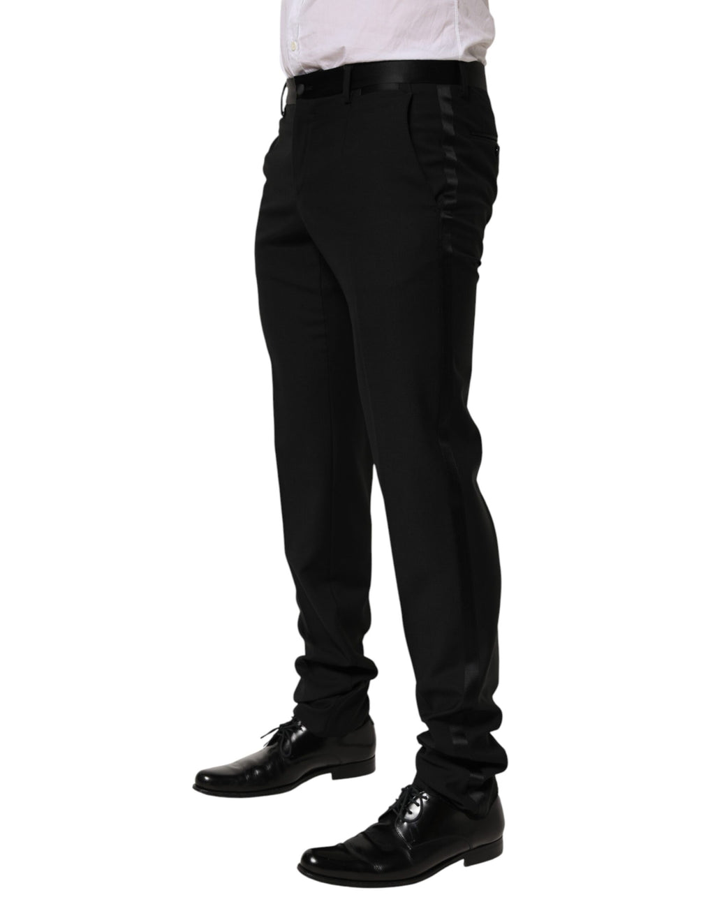 Dolce & Gabbana Black Wool Formal Dress Men Trouser Pants