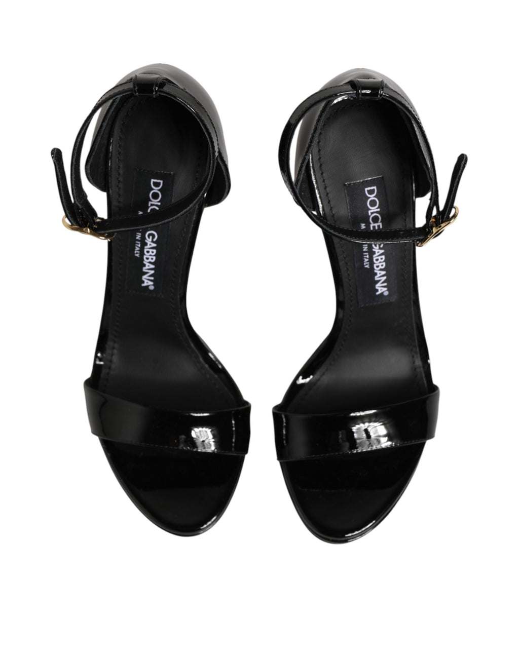 Dolce & Gabbana Black Leather Platform Keira Sandals Shoes