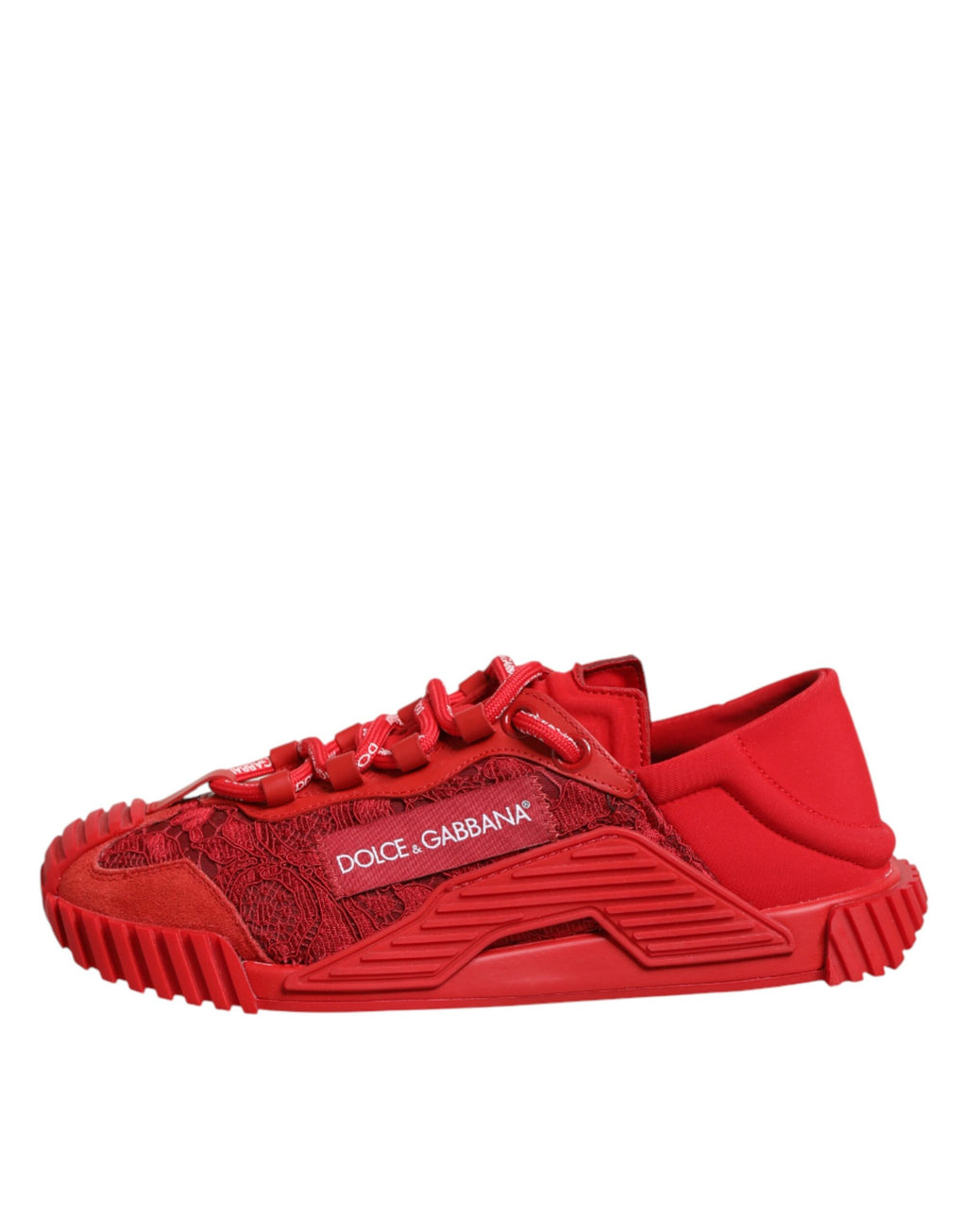 Dolce & Gabbana Red Logo Lace Low Top NS1 Sneakers Shoes