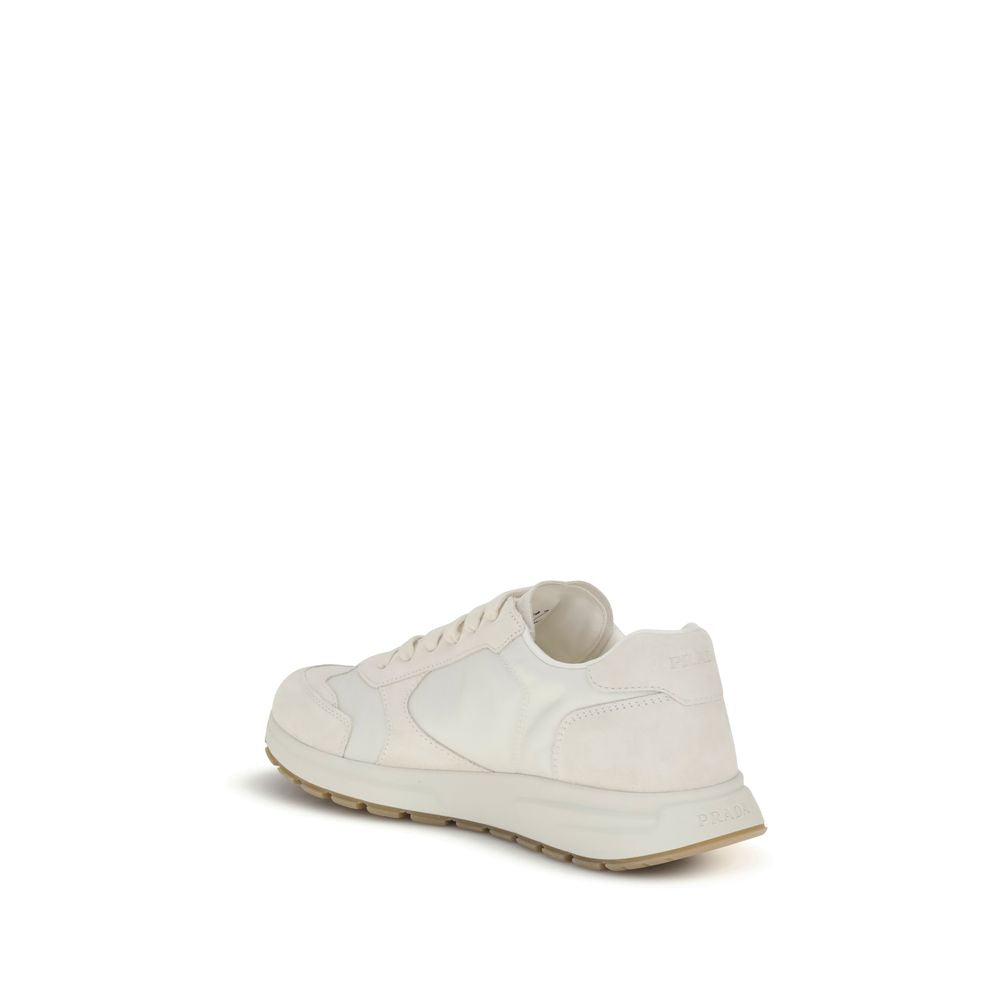 Prada Cream Recycled Polyamide Athletic Sneakers