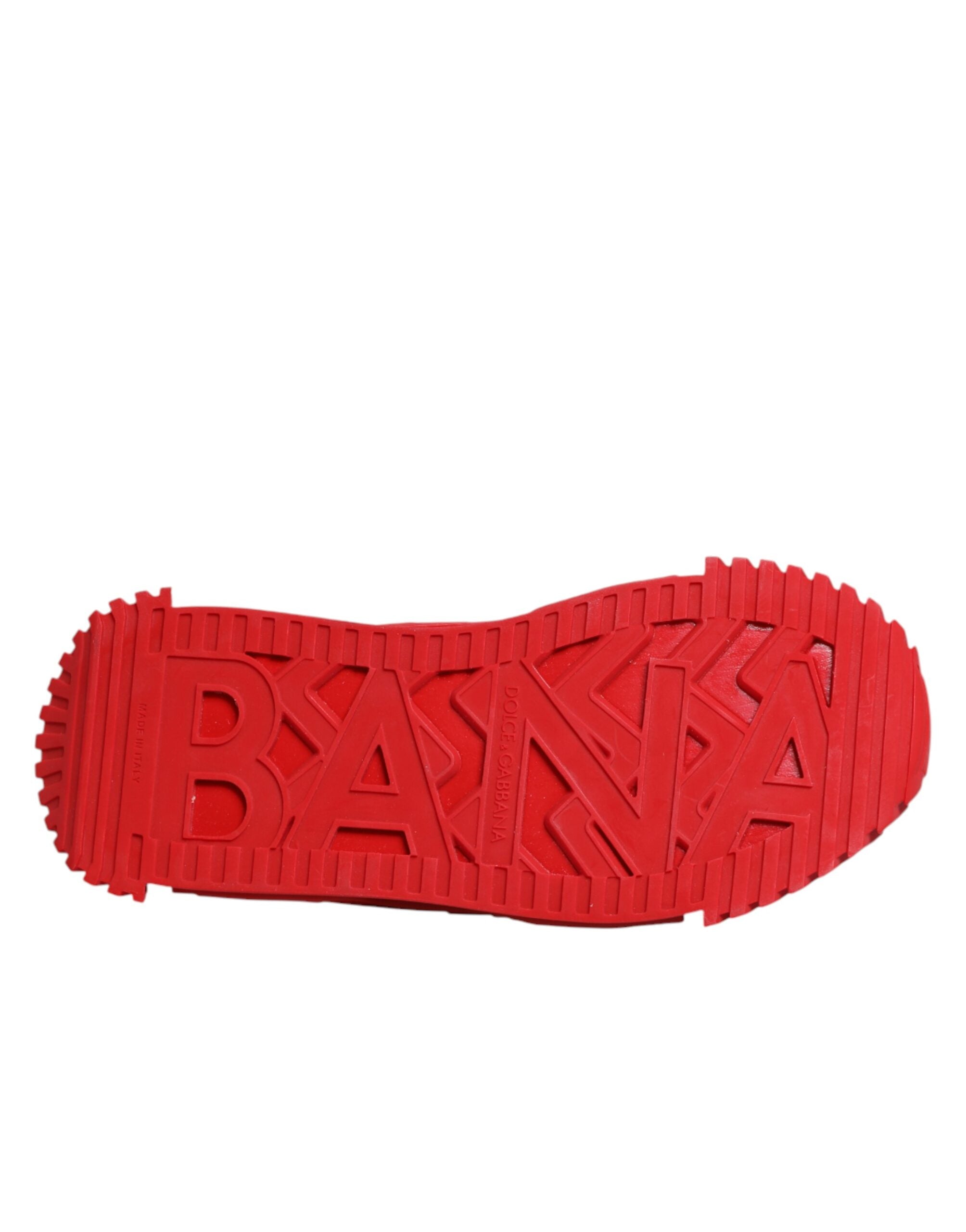 Dolce & Gabbana Red Logo Lace Low Top NS1 Sneakers Shoes