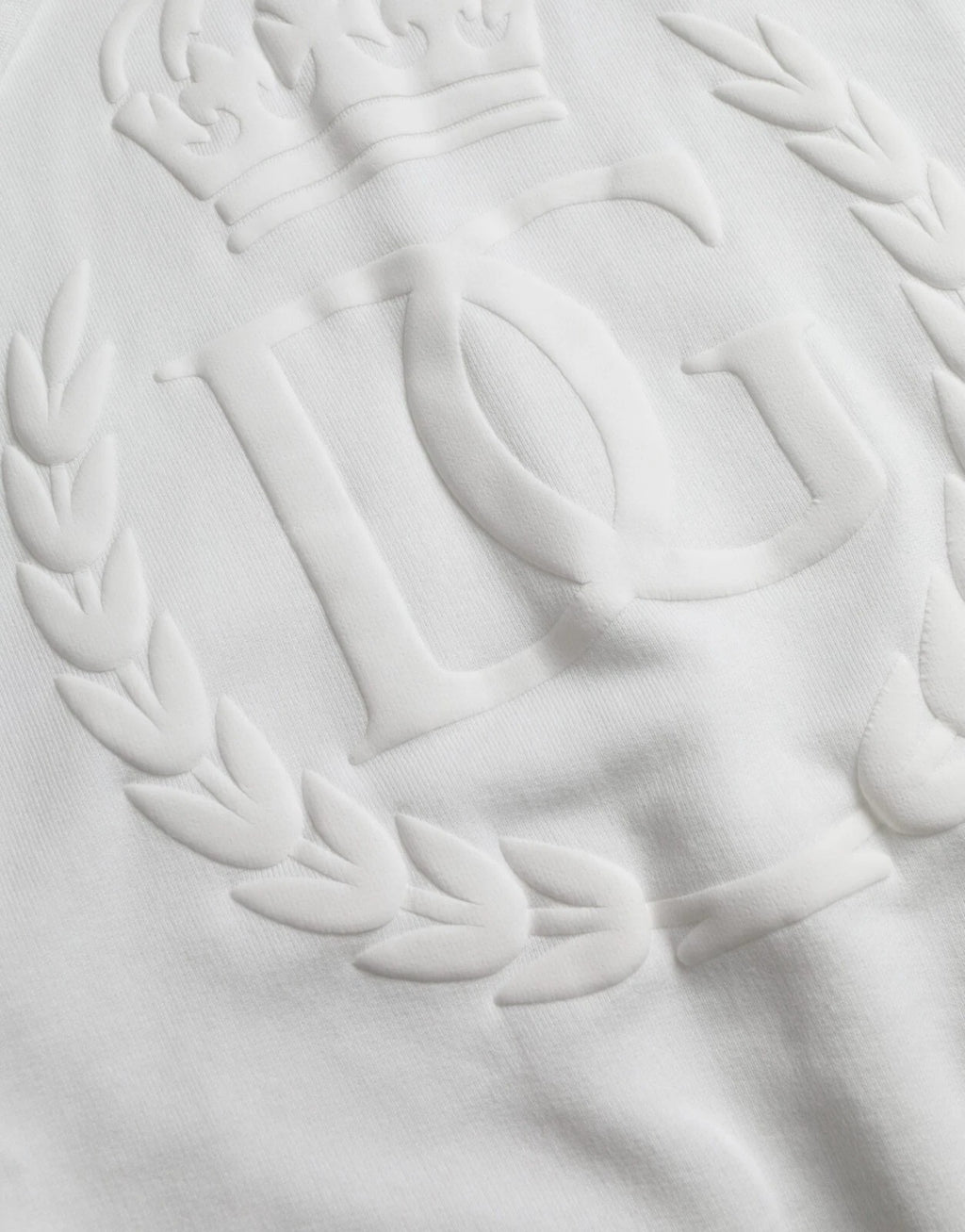 Dolce & Gabbana White Cotton Hooded Pullover Sweatshirt Men