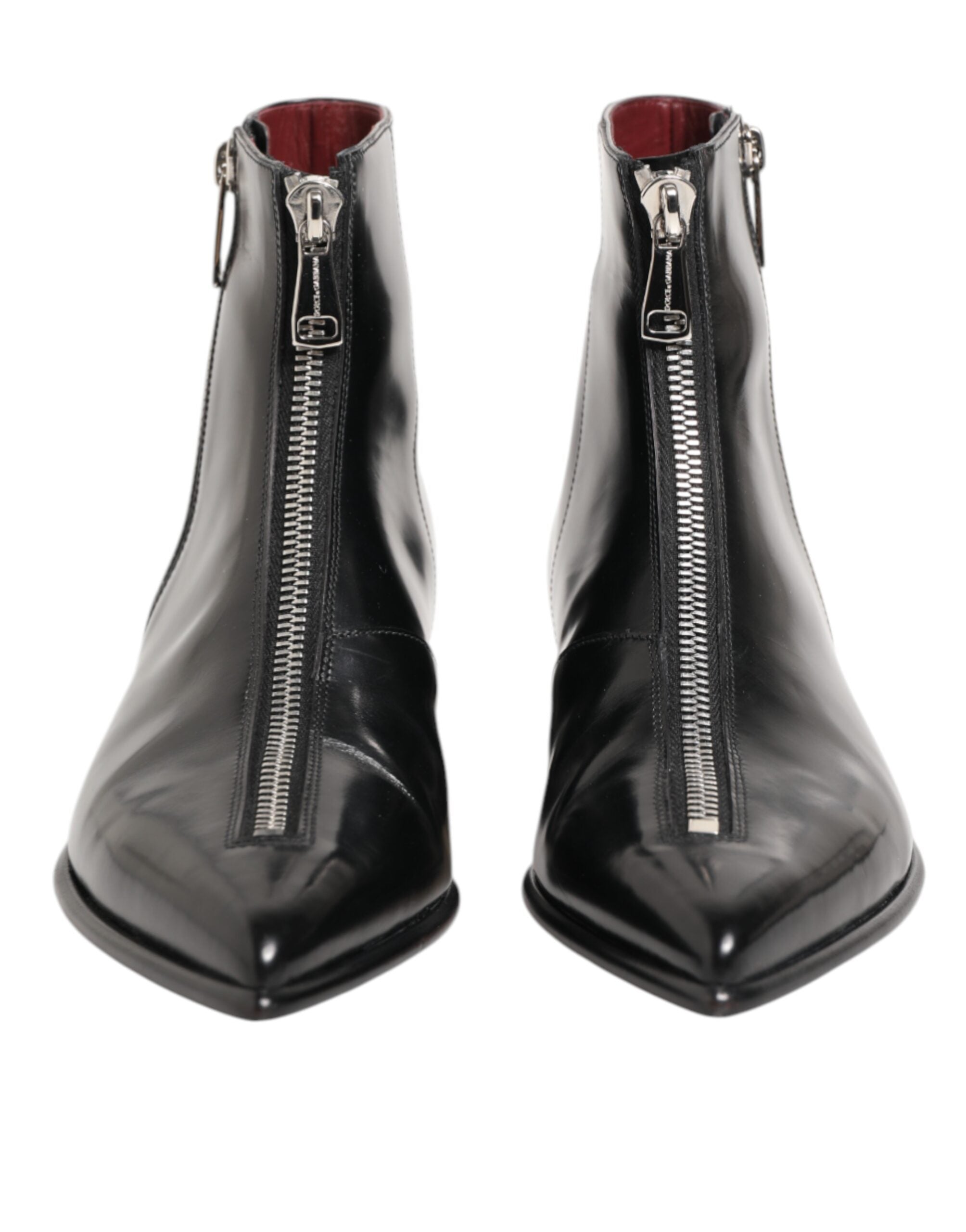 Dolce & Gabbana Black Leather Chelsea Short Ankle Boots Shoes