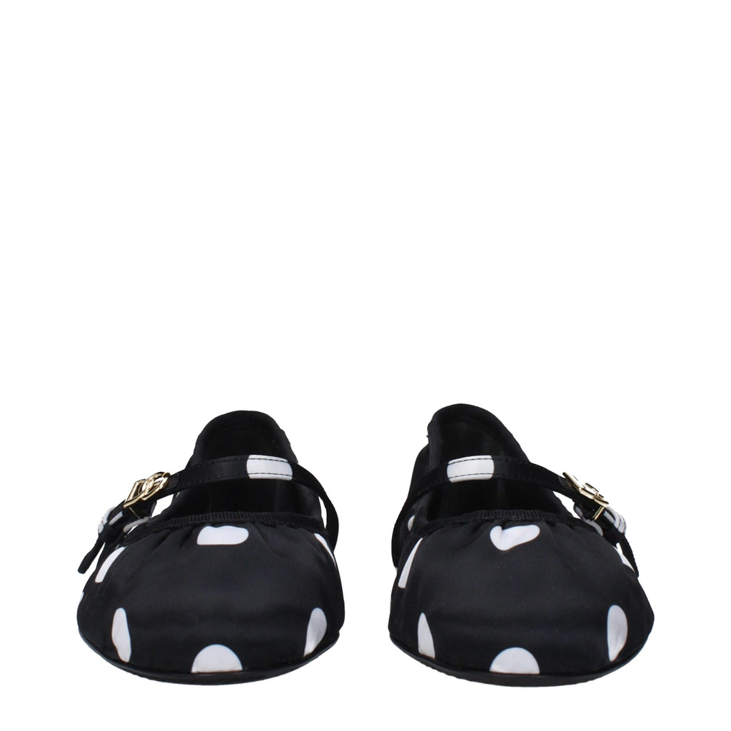 Dolce & Gabbana Black Fabric Ballet Flats
